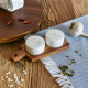 Porcelain Salt Shaker Set 2 Pcs with Wooden Base